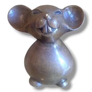 Happy Mouse Rat Figurine‎ With Cute Big Ears 5 3/4" Resin Mid Century Modern Vtg